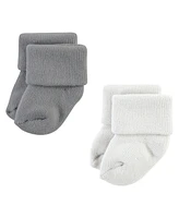 Hudson Baby Baby Boys Hudson Cotton Rich Newborn and Terry Socks, Gray Stripe 12 Pack, 6-12 Months