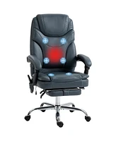 Vinsetto Pu Leather Vibration Massage Office Chair with Heat, Black