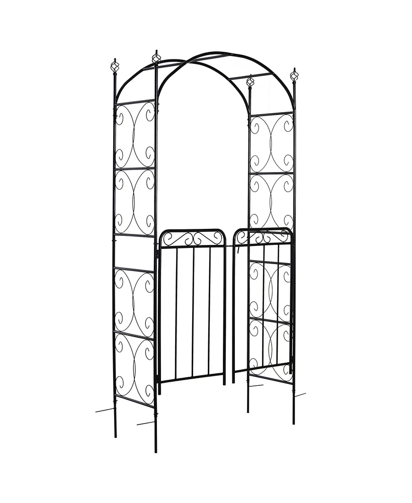 Streamdale Furniture Multipurpose Wedding Arch and Garden Gate with Trellises and Lockable Gate