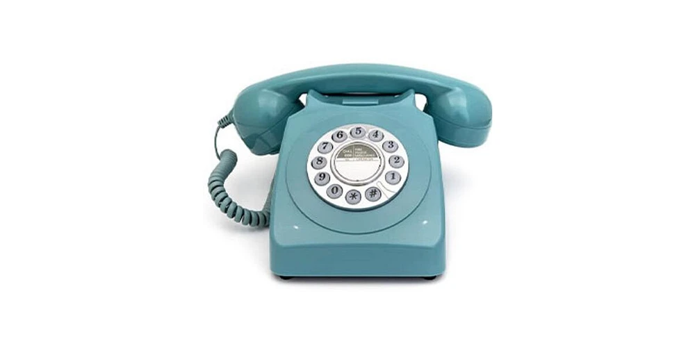 Gpo Retro 746DPBBL 746 Desktop Push Button Telephone - Blue