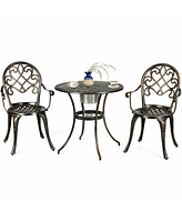 Slickblue 3 Pieces Outdoor Set Patio Bistro with Attached Removable Ice Bucket