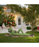 Slickblue Adorable Laying Frog Figurine - Charming Garden Accent