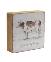 Slickblue Rustic Wood Farm Animal Sentiment Block (Set of 4)