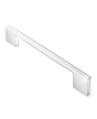 Cauldham Pack Solid Kitchen Cabinet Pulls Handles (5" Hole Centers) - Modern Thin Profile Drawer/Door Hardware - Style M255