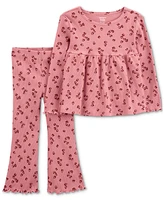 Carter's Toddler Girls Printed Top & Flared Leggings Set