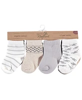 Touched by Nature Baby Boys Unisex Organic Cotton Socks, Modern Neutral, 0-6 Months