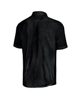 Tommy Bahama Men's Black Nascar Sport Coconut Point Palm Vista IslandZone Button-Up Camp Shirt