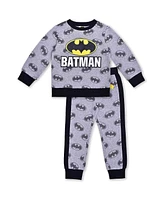 Children's Apparel Network Toddler Gray Batman Pullover Sweatshirt and Joggers Set