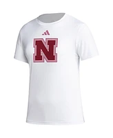 Adidas Women's White Nebraska Huskers Aeroready Breast Cancer Awareness Pregame T-Shirt