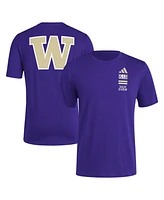 Adidas Men's Purple Washington Huskies Reverse Retro Baseball 2 Hit T-Shirt