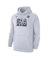 Nike Men's White Usa Basketball Club Fleece Pullover Hoodie