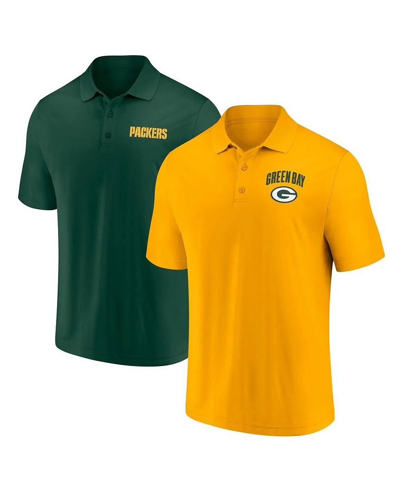 Fanatics Men's Green Bay Packers Lockup Two-Pack Polo Set