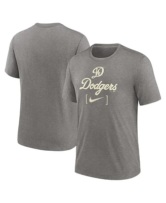 Nike Men's Heather Charcoal Los Angeles Dodgers 2024 City Connect Tri-Blend T-Shirt