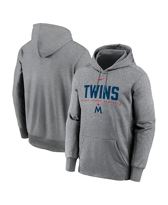 Nike Men's Heather Charcoal Minnesota Twins Therma Fleece Pullover Hoodie