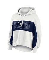 Fanatics Women's Oatmeal New York Yankees Up for It Fleece Pullover Hoodie