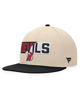 Fanatics Men's Cream/Black New Jersey Devils Goalaso Snapback Hat