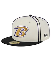 New Era Men's Cream Baltimore Ravens Soutache 59FIFTY Fitted Hat