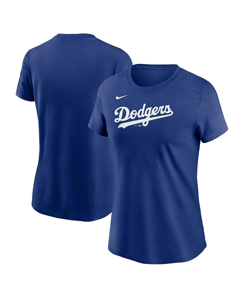 Nike Women's Royal Los Angeles Dodgers Wordmark T-Shirt