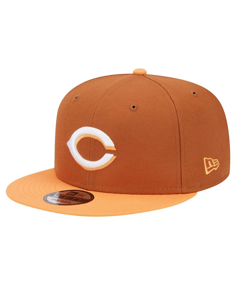 New Era Men's Brown Cincinnati Reds Spring Color Two-Tone 9FIFTY Snapback Hat