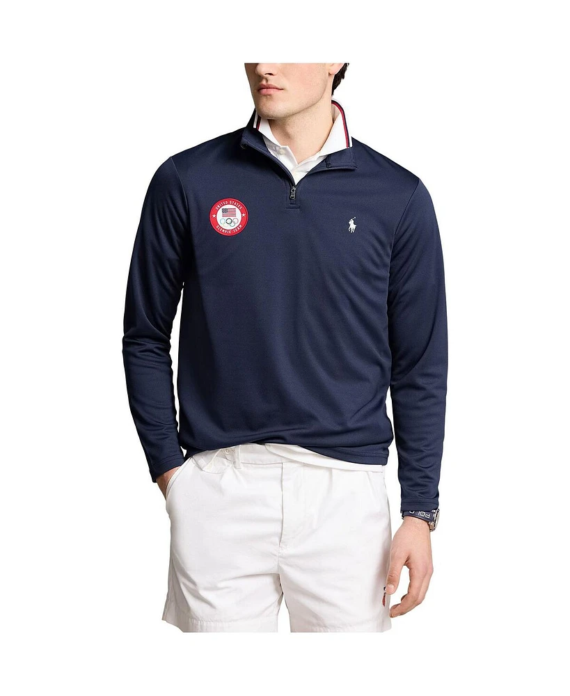 Polo Ralph Lauren Men's Navy Team Usa 2024 Summer Olympics Villagewear Quarter-Zip Pullover Top