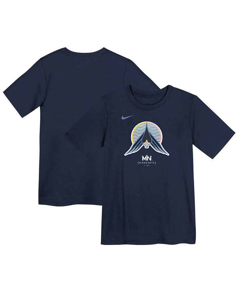 Nike Preschool Navy Minnesota Twins 2024 City Connect Large Logo T-Shirt