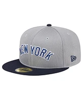 New Era Men's Gray York Yankees Pivot Mesh 59FIFTY Fitted Hat