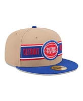 New Era Men's Tan/Blue Detroit Pistons 2024 Nba Draft 59FIFTY Fitted Hat