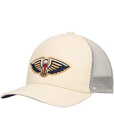 Mitchell & Ness Men's Cream New Orleans Pelicans Trucker Adjustable Hat