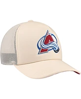 Mitchell & Ness Men's Cream Colorado Avalanche Foam Front Trucker Adjustable Hat