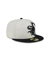 New Era Men's Cream/Black Chicago White Sox Lonestar 59FIFTY Fitted Hat