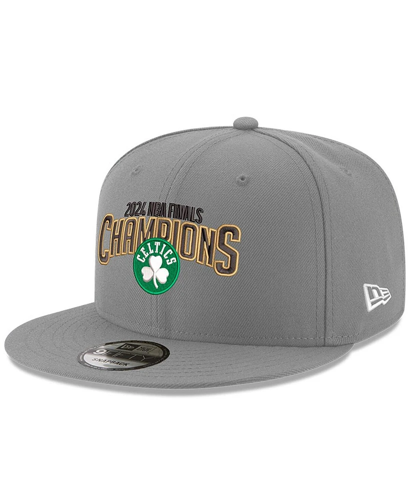 New Era Men's Gray Boston Celtics 2024 Nba Finals Champions Arched 9FIFTY Snapback Hat