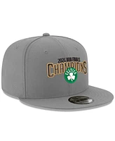 New Era Men's Gray Boston Celtics 2024 Nba Finals Champions Arched 9FIFTY Snapback Hat