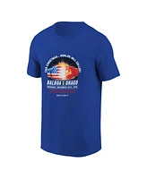 Contenders Clothing Men's and Women's Royal Rocky Worlds Will Collide T-Shirt