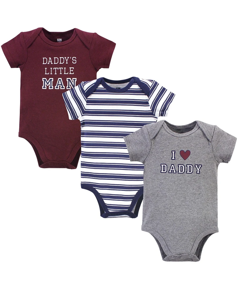 Hudson Baby Baby Boys Cotton Bodysuits Daddy 3-Pack - Boy daddy 3