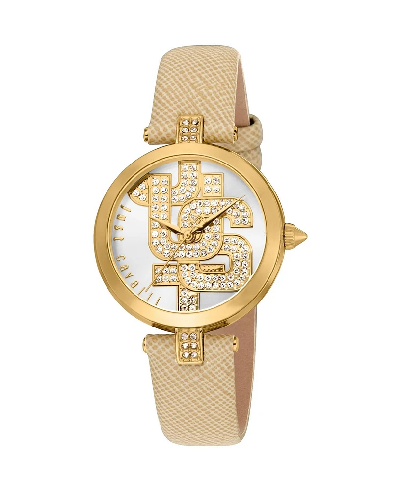 Just Cavalli Women's Maiuscola Silver Dial Watch