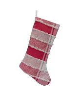 Slickblue Frayed Cotton Plaid Christmas Stocking (Set of 2)