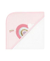 Hudson Baby Infant Girl Animal Hooded Towel 3pk and 15 Washcloths