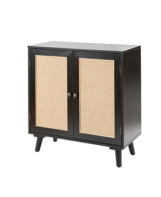 Hulala Home Salayar Contemporary 2-Door Accent Cabinet with Solid Wood Legs