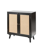 Hulala Home Salayar Contemporary 2-Door Accent Cabinet with Solid Wood Legs