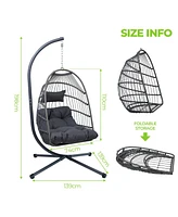 Premium Folding Egg Chair Rust-Resistant, Adjustable, Cozy, Decorative