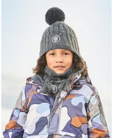 Deux par Kids Unisex Peruvian Knit Hat Dark Gray - Toddler|Child