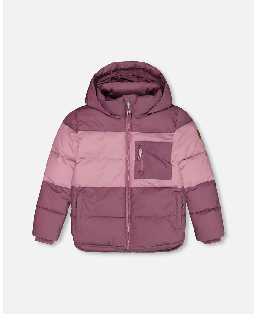 Deux par Big Girls Puffy Jacket Lilac And Purple