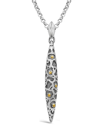 Devata Bali Leopard Pendant with Rolo Chain Necklace in Sterling Silver with 18K Gold