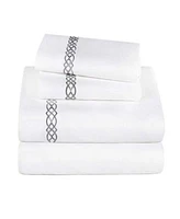 Superior Egyptian Cotton 1000 Thread Count Embroidered Bed Sheet Set