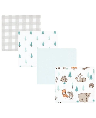 Hudson Baby Cotton Flannel Receiving Blankets, Neutral Woodland Pals, One Size