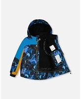 Deux par Little Boys Two Piece Snowsuit Royal Blue Printed Storm - Toddler|Child