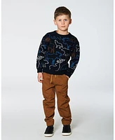 Deux par Toddler Boys Sweater With Intarsia Animal Forest Black - Toddler|Child