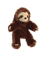 Aurora Medium Sloth Hand Puppet Interactive Plush Toy Brown 12"