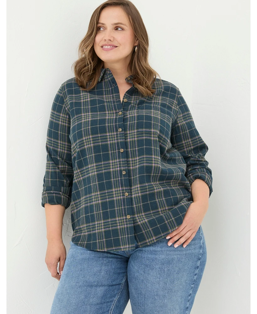 FatFace Plus Olivia Check Shirt