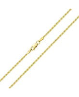 Bling Jewelry Solid Strong Yellow 14K Gold Twist Cable Rope Chain Necklace For Men Women 2MM 16 18 20 22 24 Inch